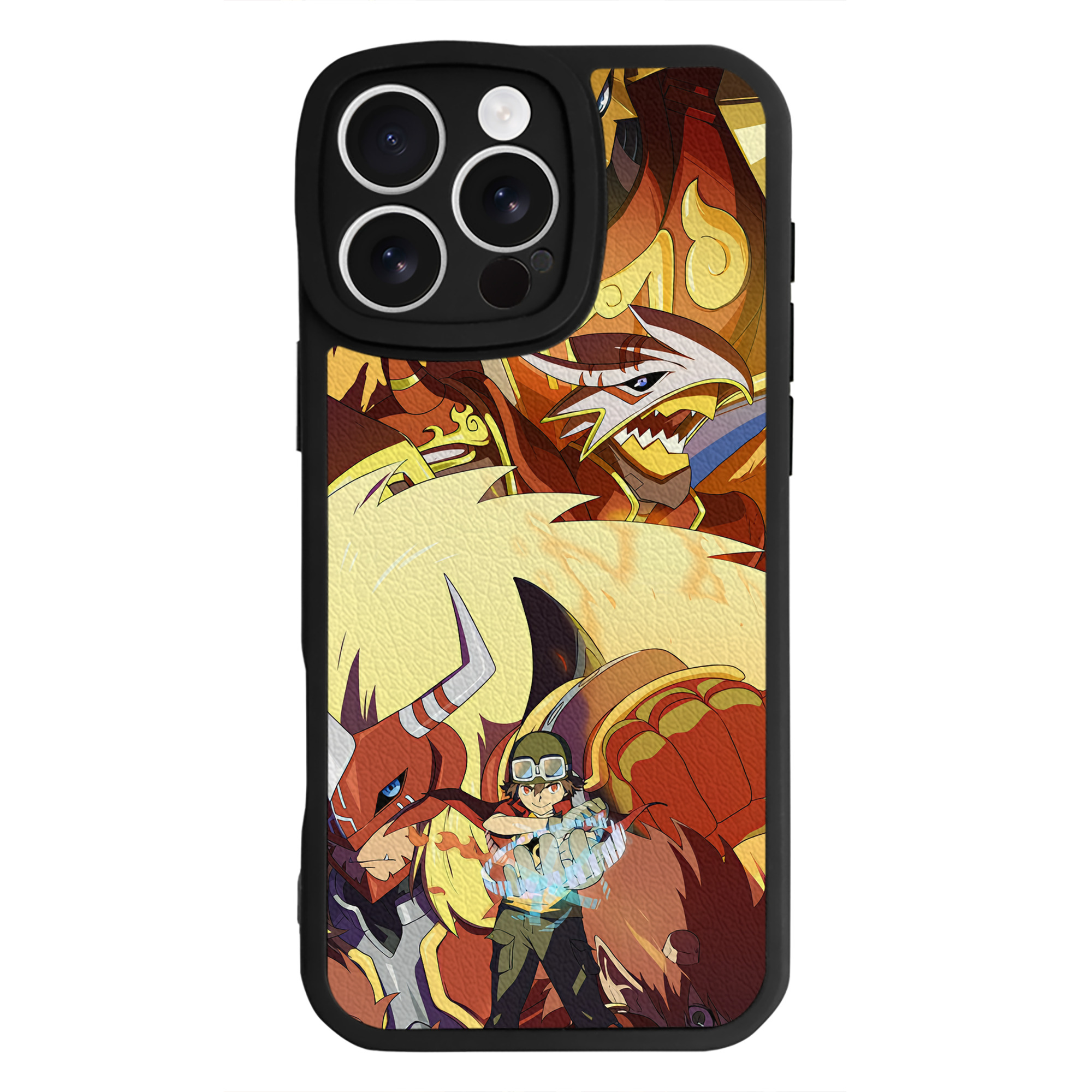 （画像用） Digimon デジタルモンスター/デジモン 【iPhone 16シリーズ対応】シリコンスマホケース（レザー調） 材質：シリコン